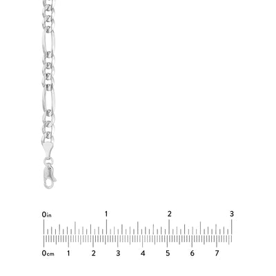 Sterling Silver 5.8mm Concave Figaro Chain with Lobster Lock