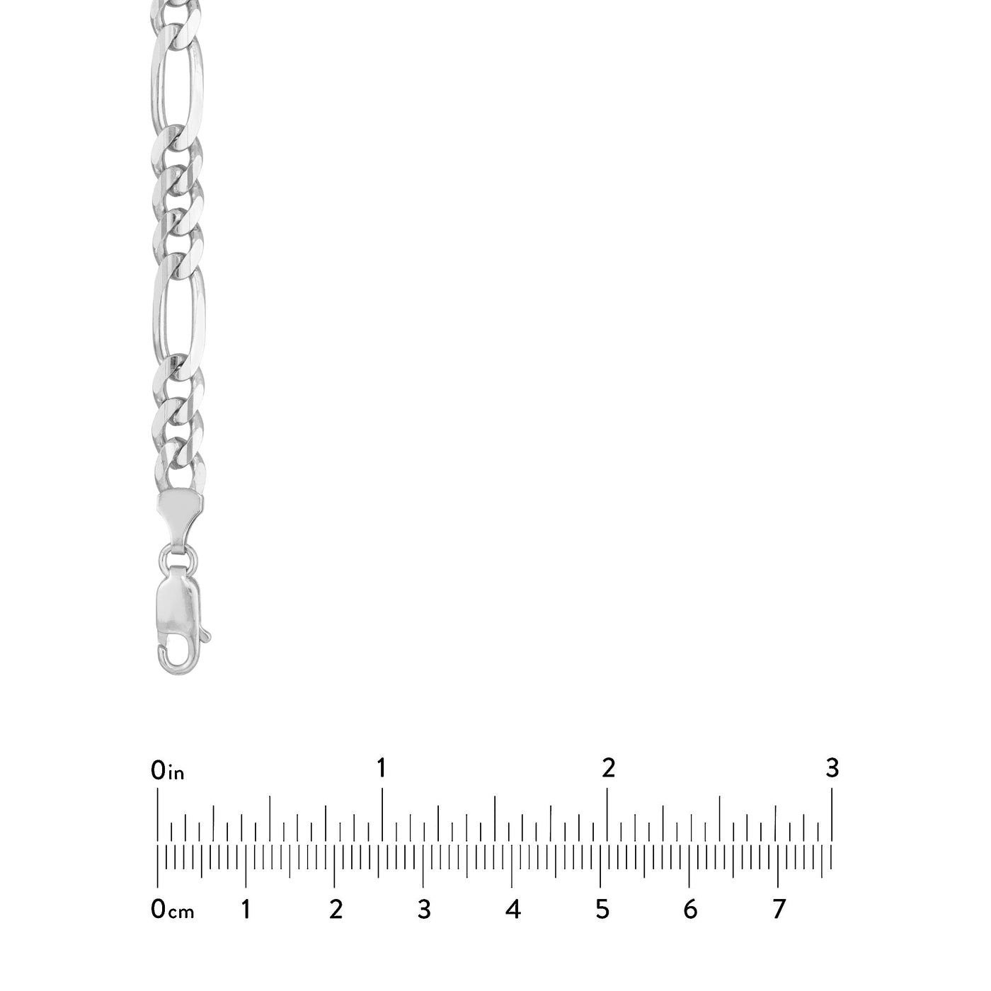 Sterling Silver 6.75mm Concave Figaro Chain with Lobster