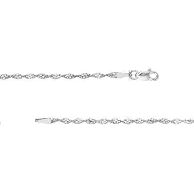 Sterling Silver 2.1mm Dorica Chain with Lobster Lock