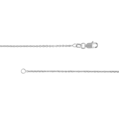 Sterling Silver 1.25mm D/C Cable Chain with Lobster Lock