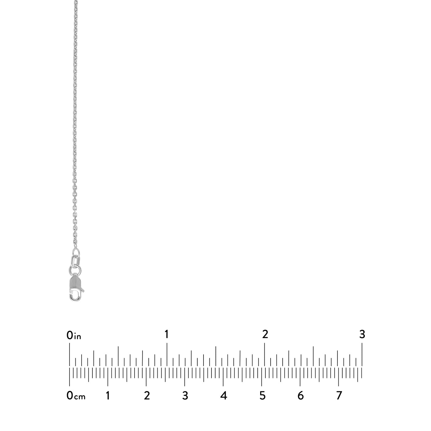 Sterling Silver 1.25mm D/C Cable Chain with Lobster Lock