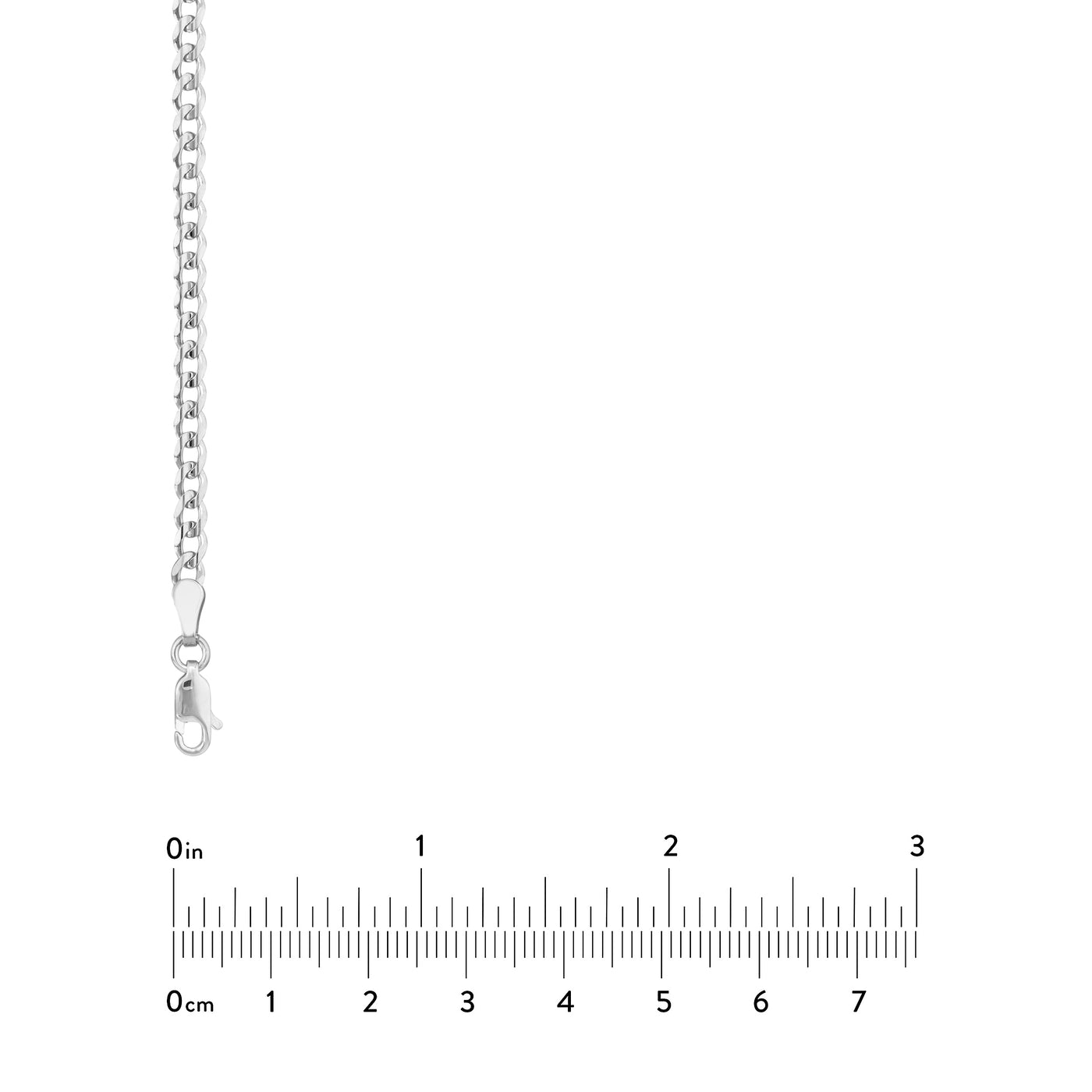 Sterling Silver 3.7mm Light Curb Chain with Lobster Lock