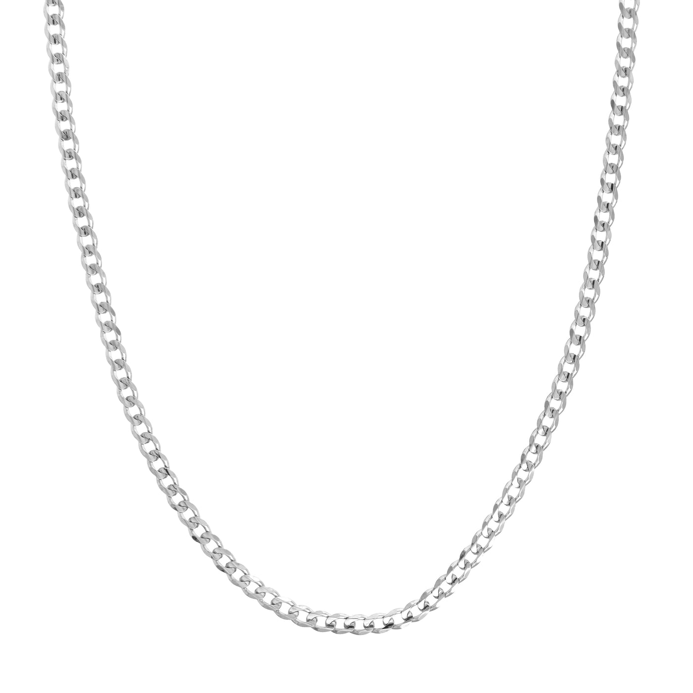 Sterling Silver 4.4mm Light Curb Chain with Lobster Lock