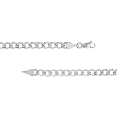 Sterling Silver 5.2mm Light Curb Chain with Lobster Lock