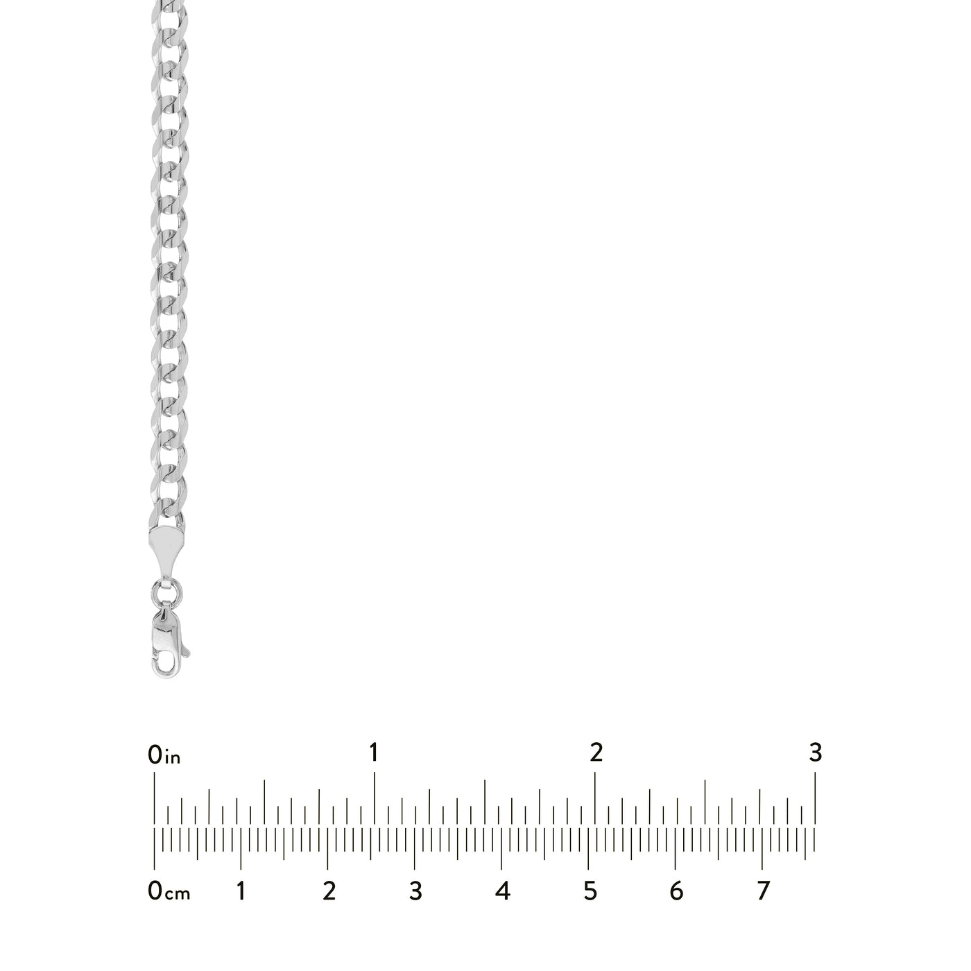 Sterling Silver 5.2mm Light Curb Chain with Lobster Lock