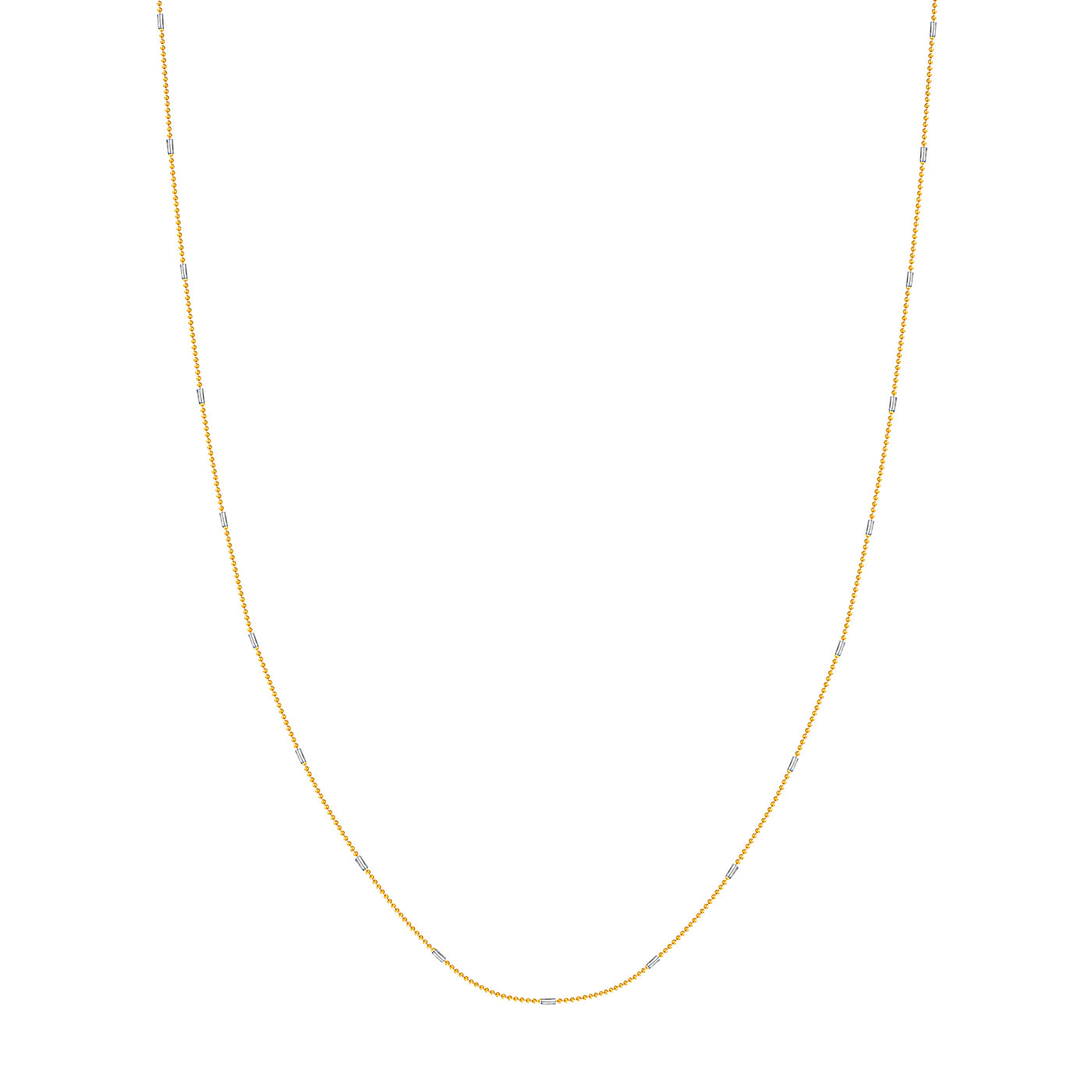 0.95mm Two-Tone Barrel Saturn Chain with Lobster Lock