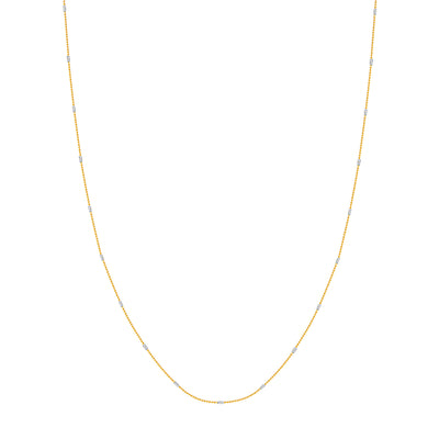 0.95mm Two-Tone Barrel Saturn Chain with Lobster Lock