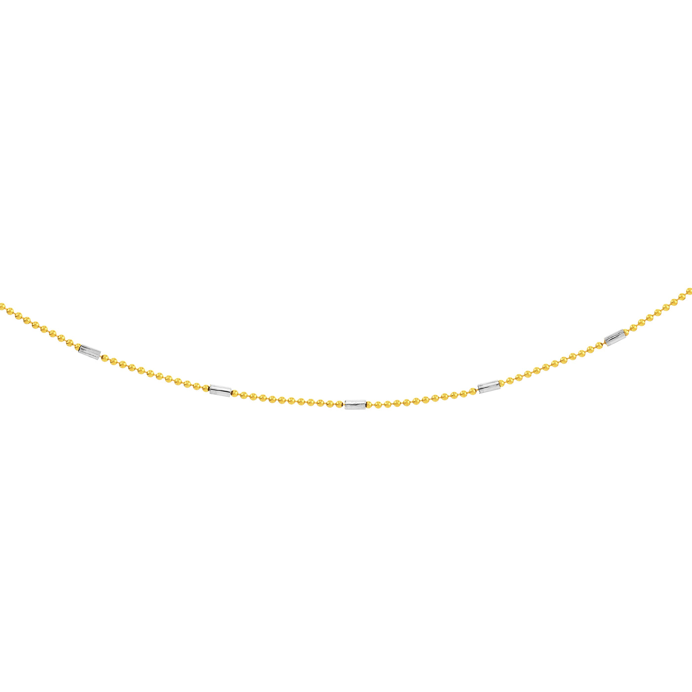 0.95mm Two-Tone Barrel Saturn Chain with Lobster Lock