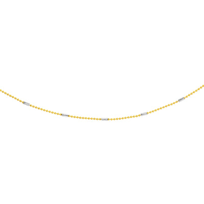 0.95mm Two-Tone Barrel Saturn Chain with Lobster Lock
