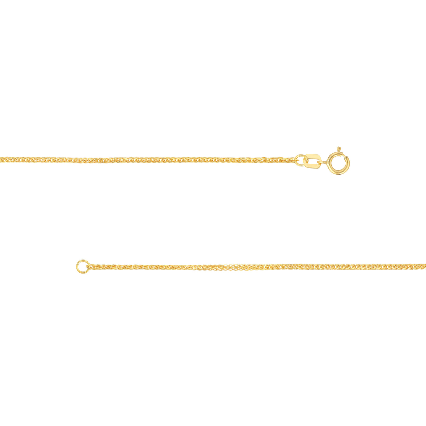 1.50mm Square Wheat Chain with Spring Ring