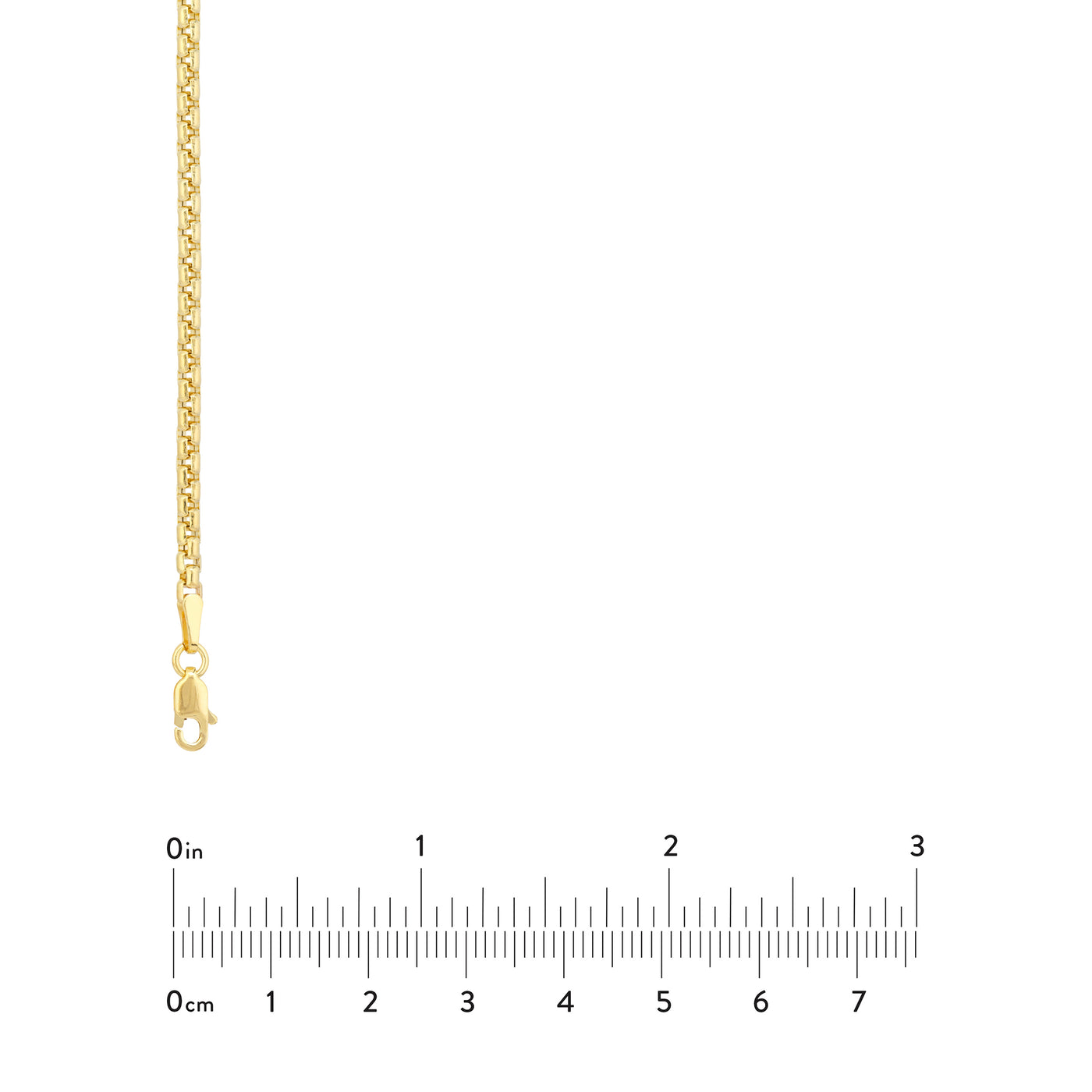2.6mm Hollow Round Box Chain with Lobster Lock