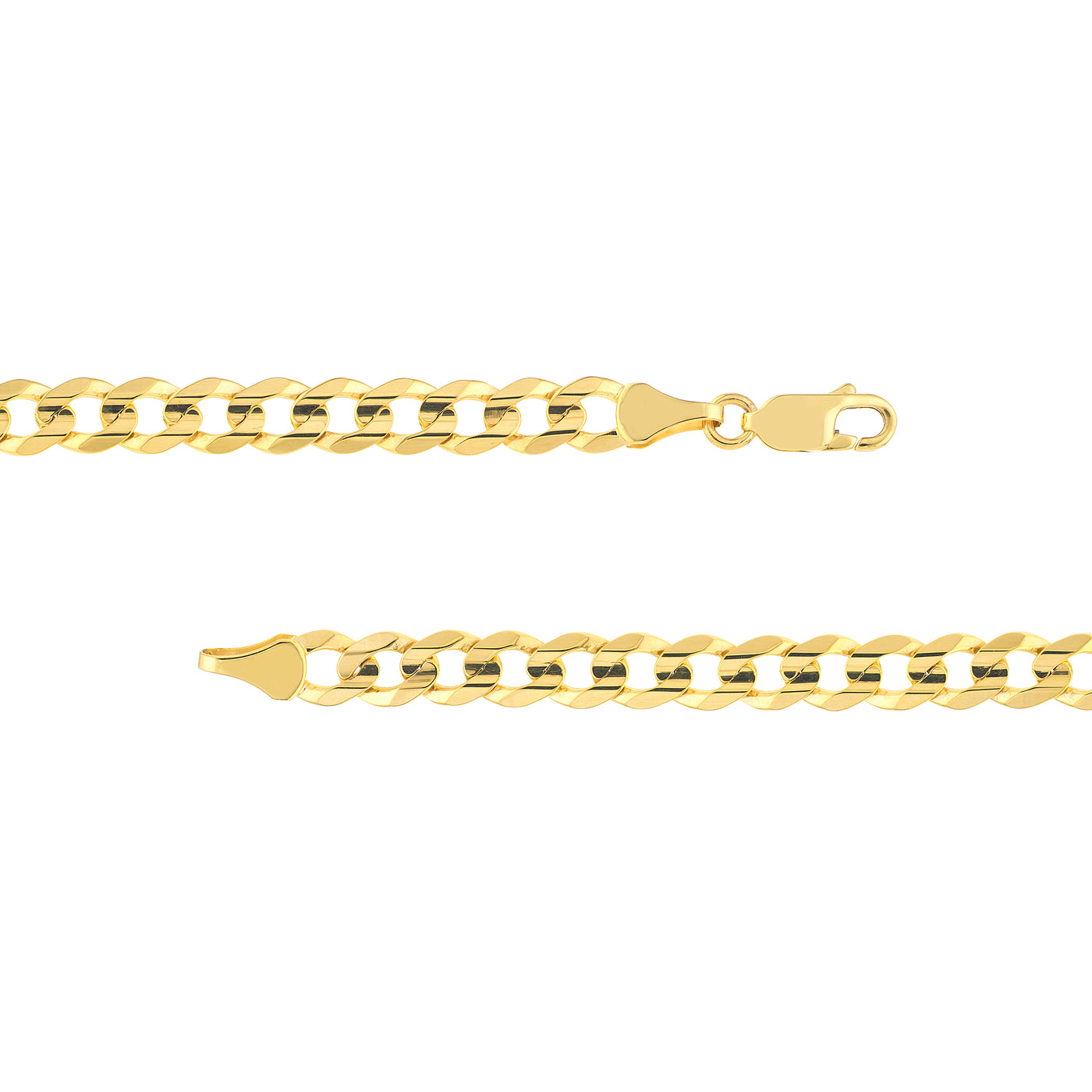 5.7mm Concave Cuban Curb Chain with Lobster End Caps