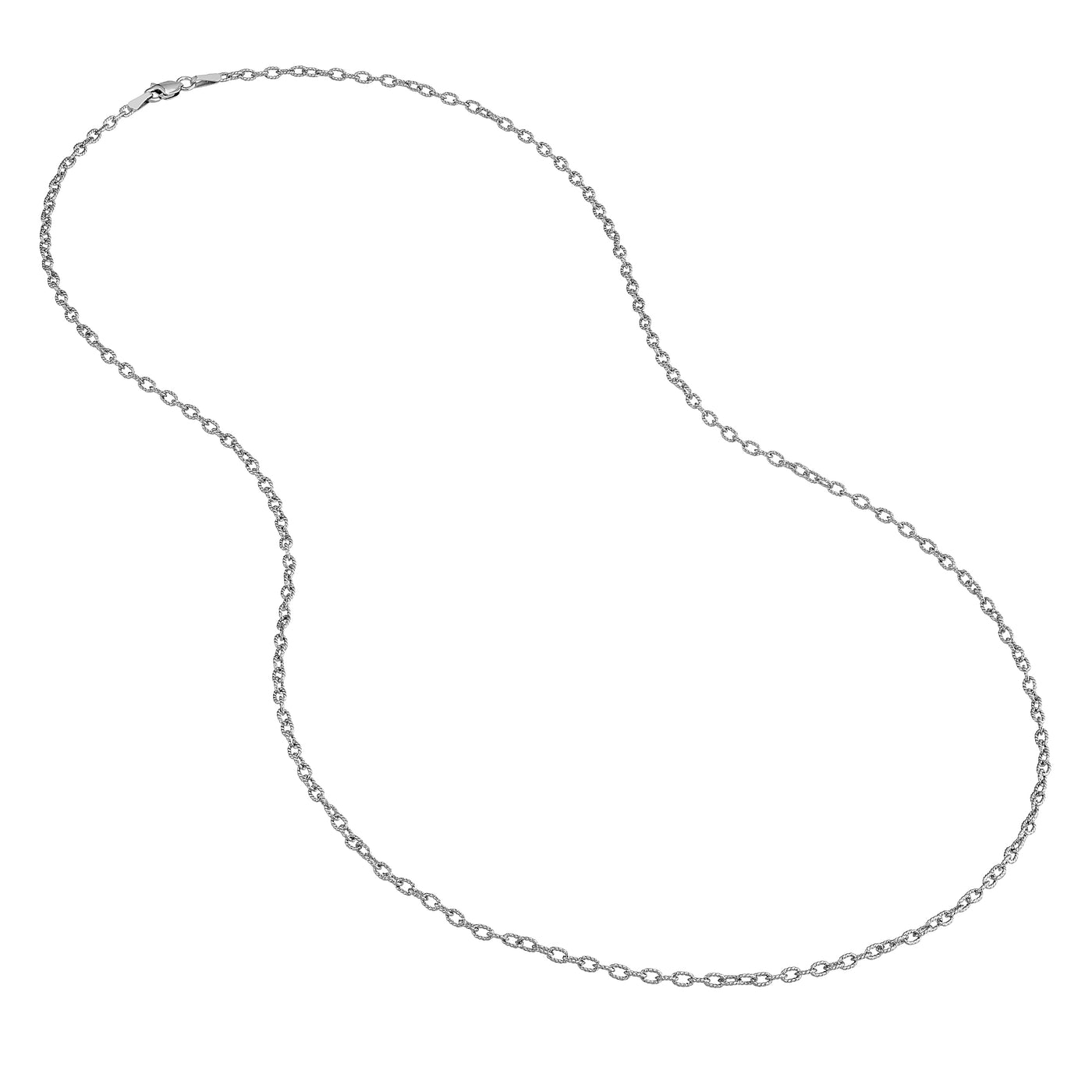 Sterling Silver 2.15mm Designer Rolo Chain with Lobster Lock