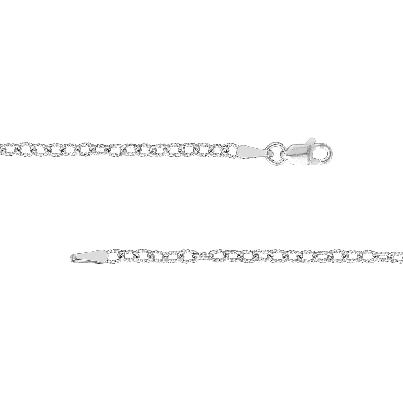 Sterling Silver 2.15mm Designer Rolo Chain with Lobster Lock