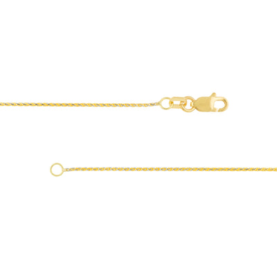 0.85mm Two-Tone Pavé Wheat Chain with Lobster Lock