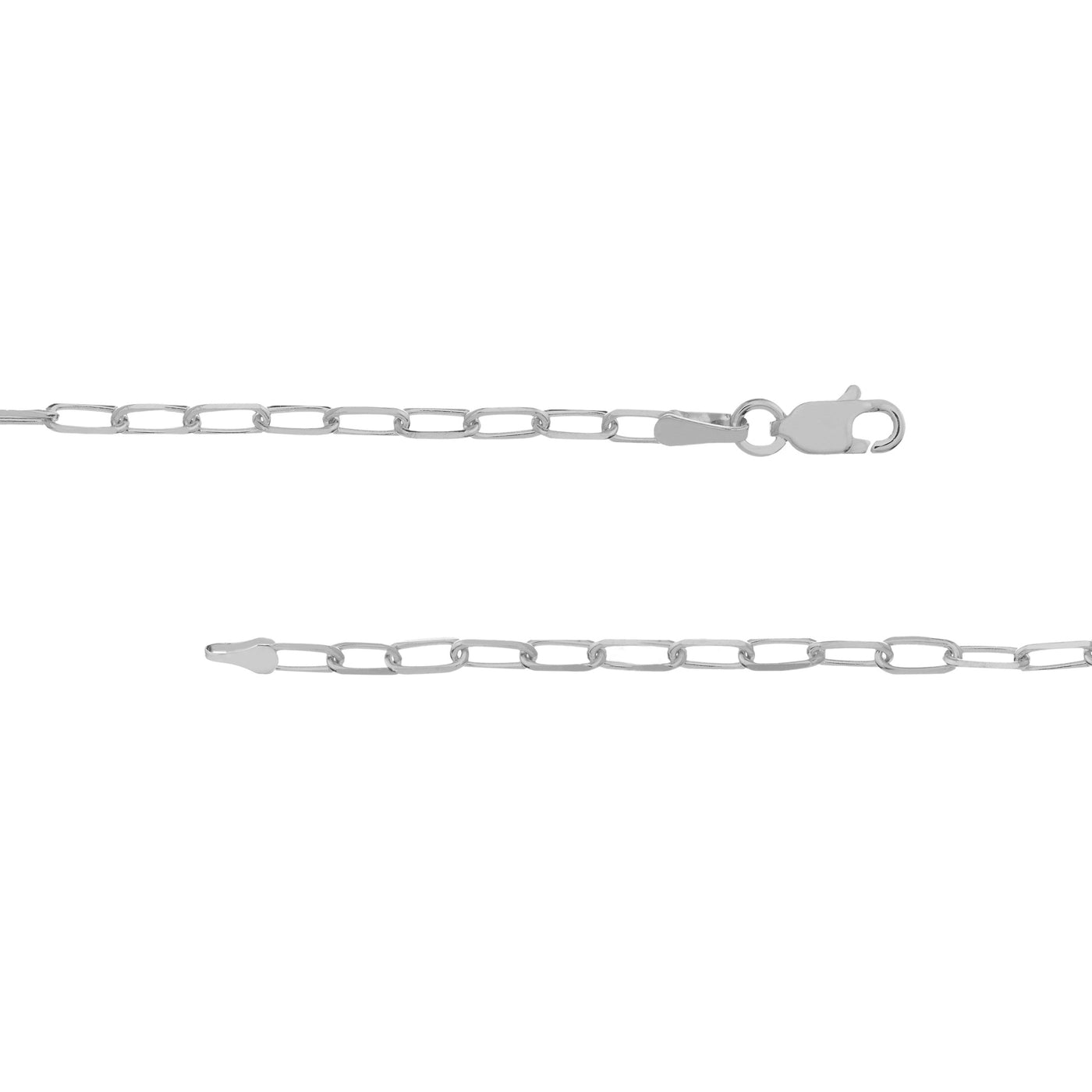 2.2mm Paper Clip Chain 060 with Lobster Lock