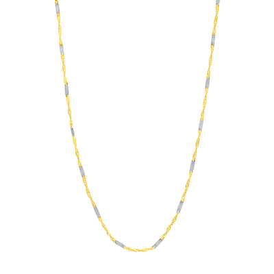 Two-tone Singapore Flat Saturn Chain