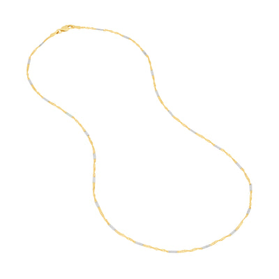 Two-tone Singapore Flat Saturn Chain
