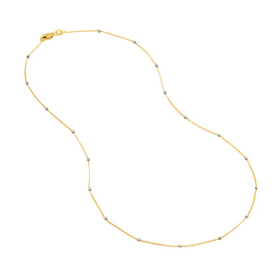 Two-Tone Cube Saturn Chain with Lobster Lock