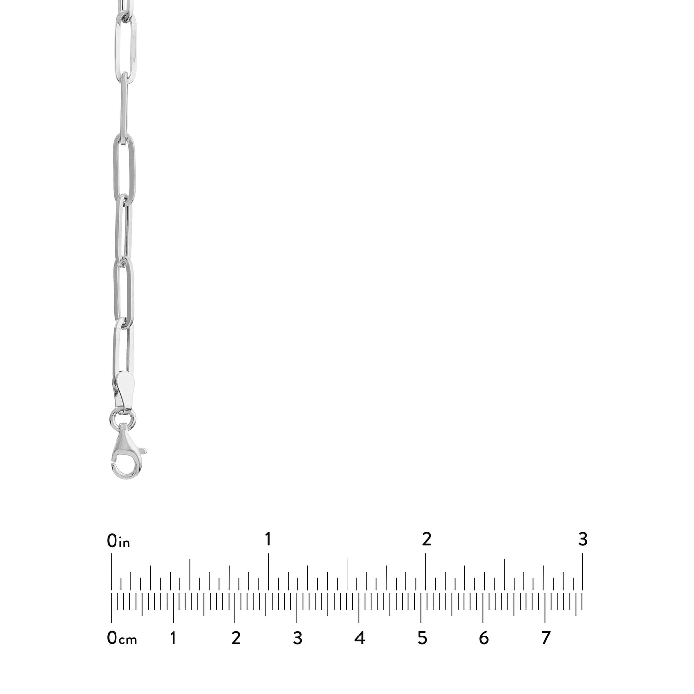 3.80mm Hollow Paper Clip Chain with Pear Lock