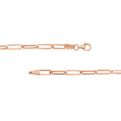 3.80mm Hollow Paper Clip Chain with Pear Lock