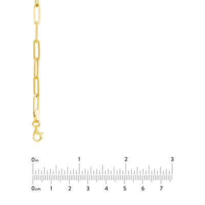 3.80mm Hollow Paper Clip Chain with Pear Lock