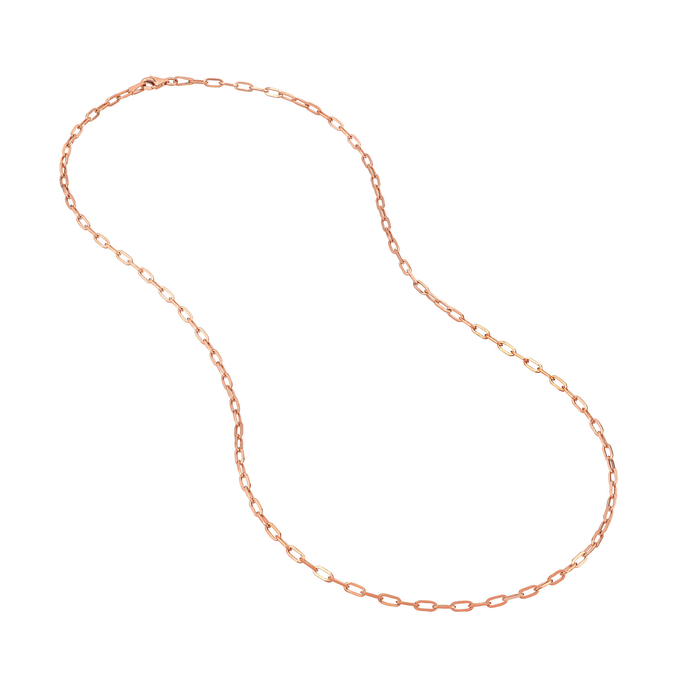 2.5mm Paper Clip Chain with Pear Shape Lock