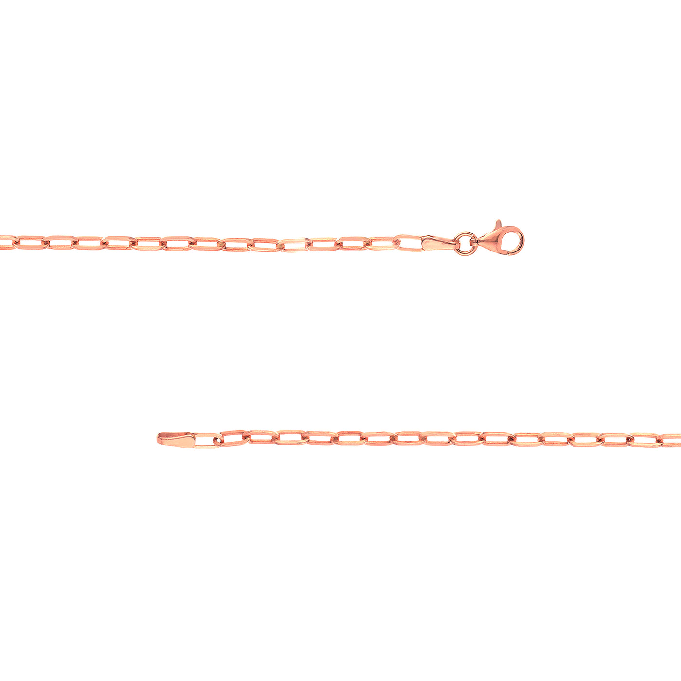 2.5mm Paper Clip Chain with Pear Shape Lock
