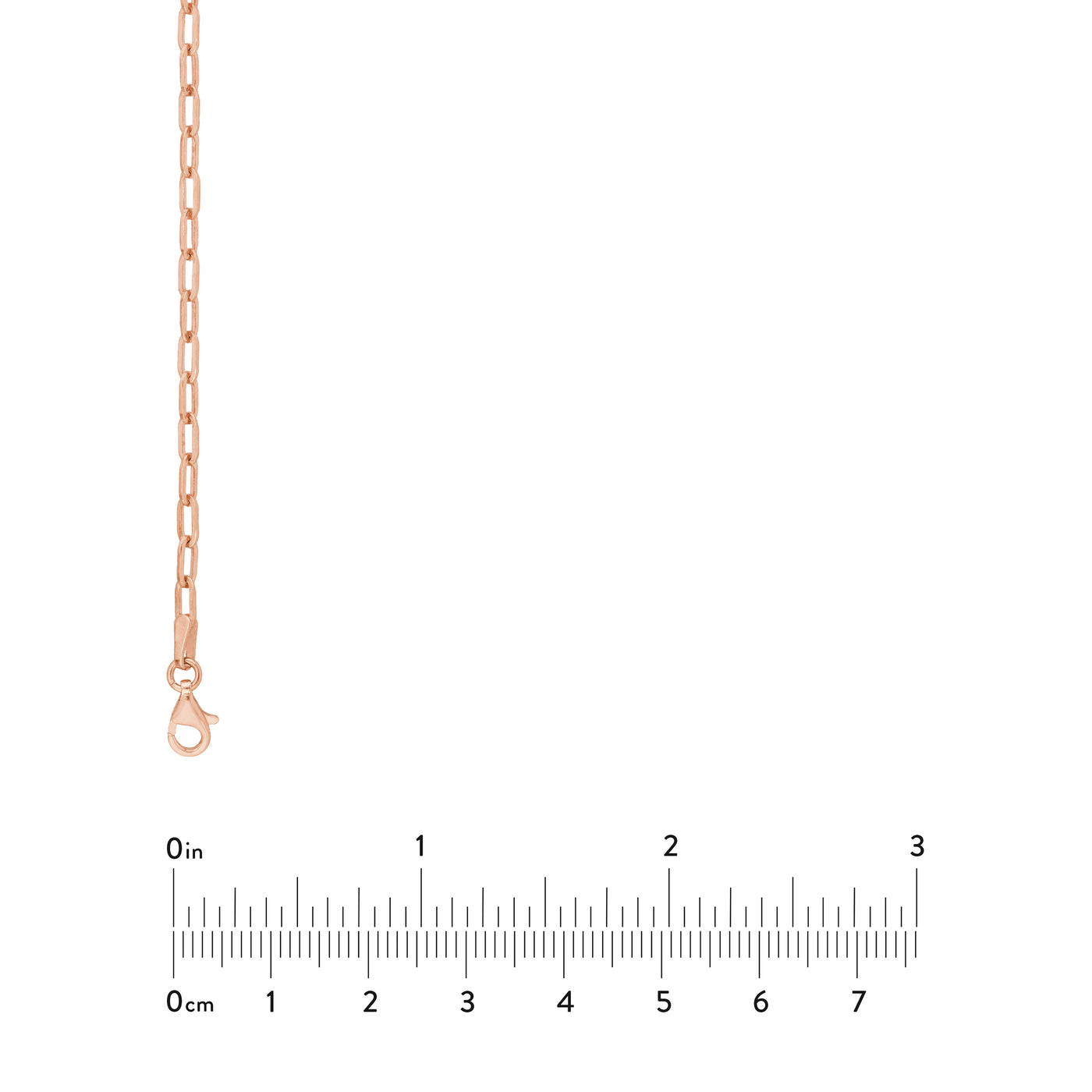 2.5mm Paper Clip Chain with Pear Shape Lock