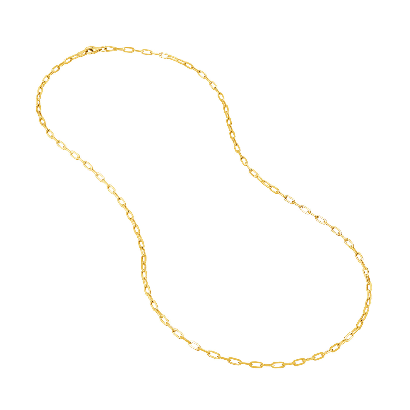 2.5mm Paper Clip Chain with Pear Shape Lock
