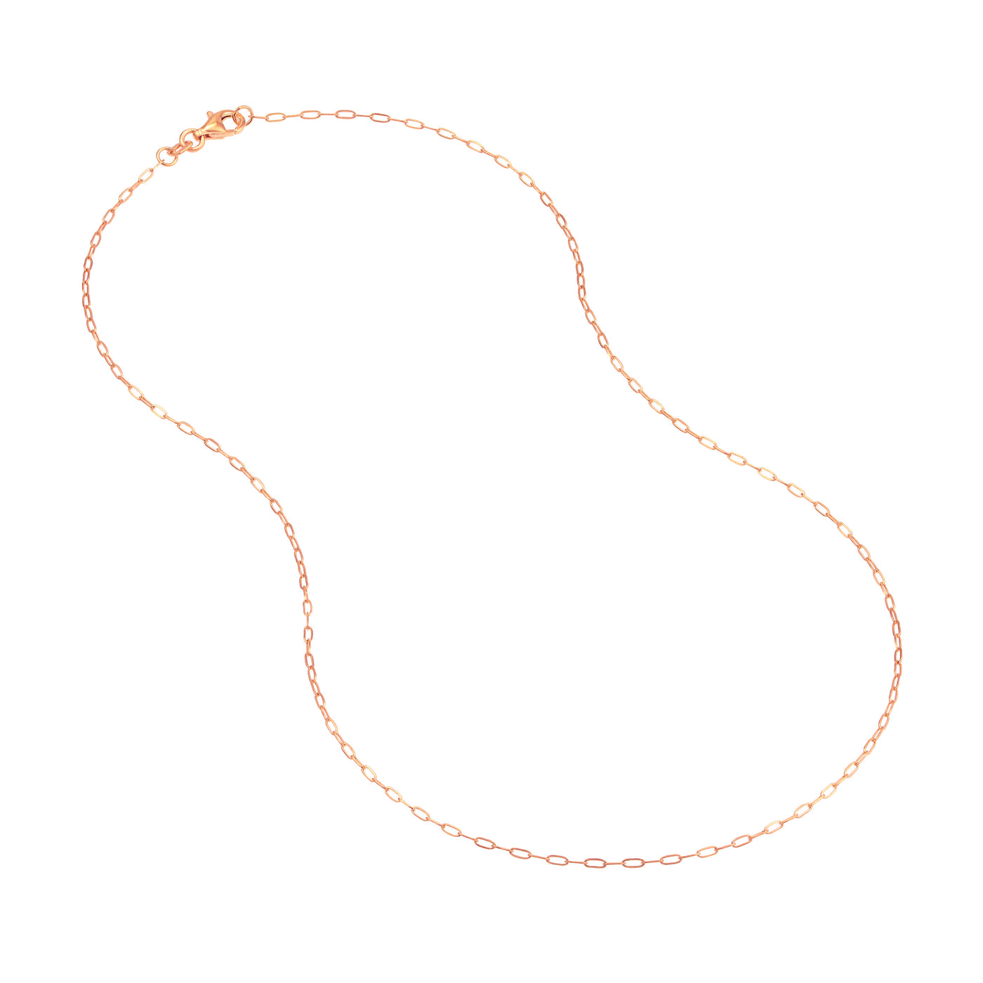 1.30mm Paper Clip Chain with Pear Shape Lobster Lock