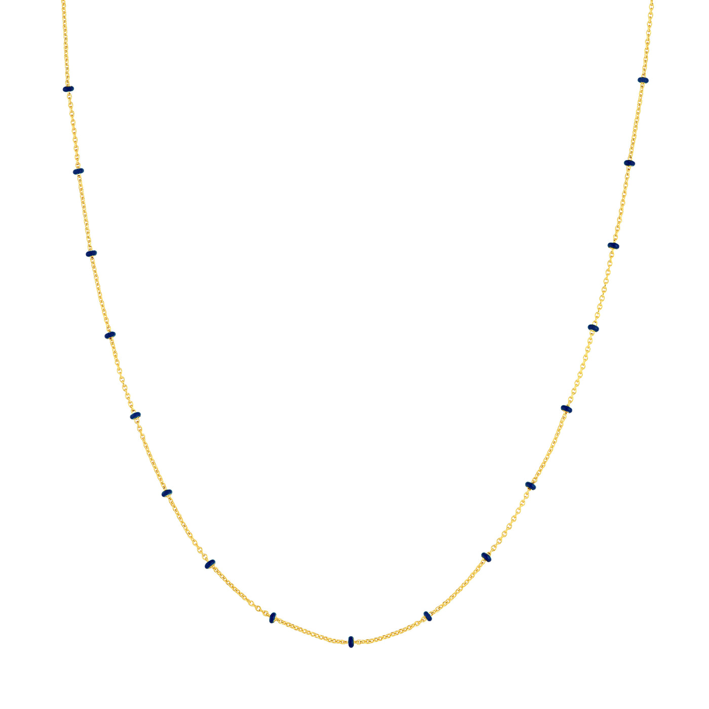 Navy Enamel Bead Saturn Chain
