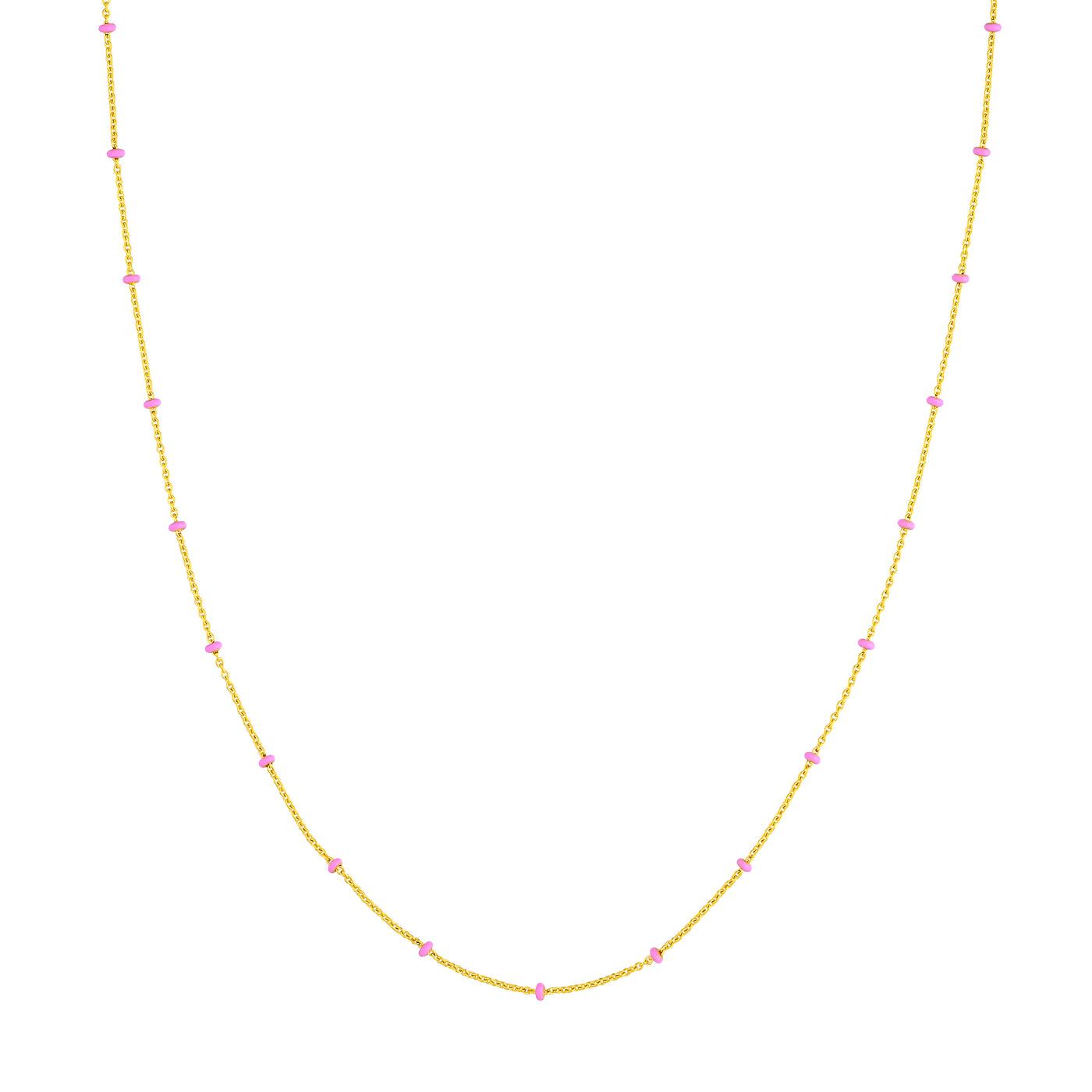 Pink Enamel Bead Saturn Chain