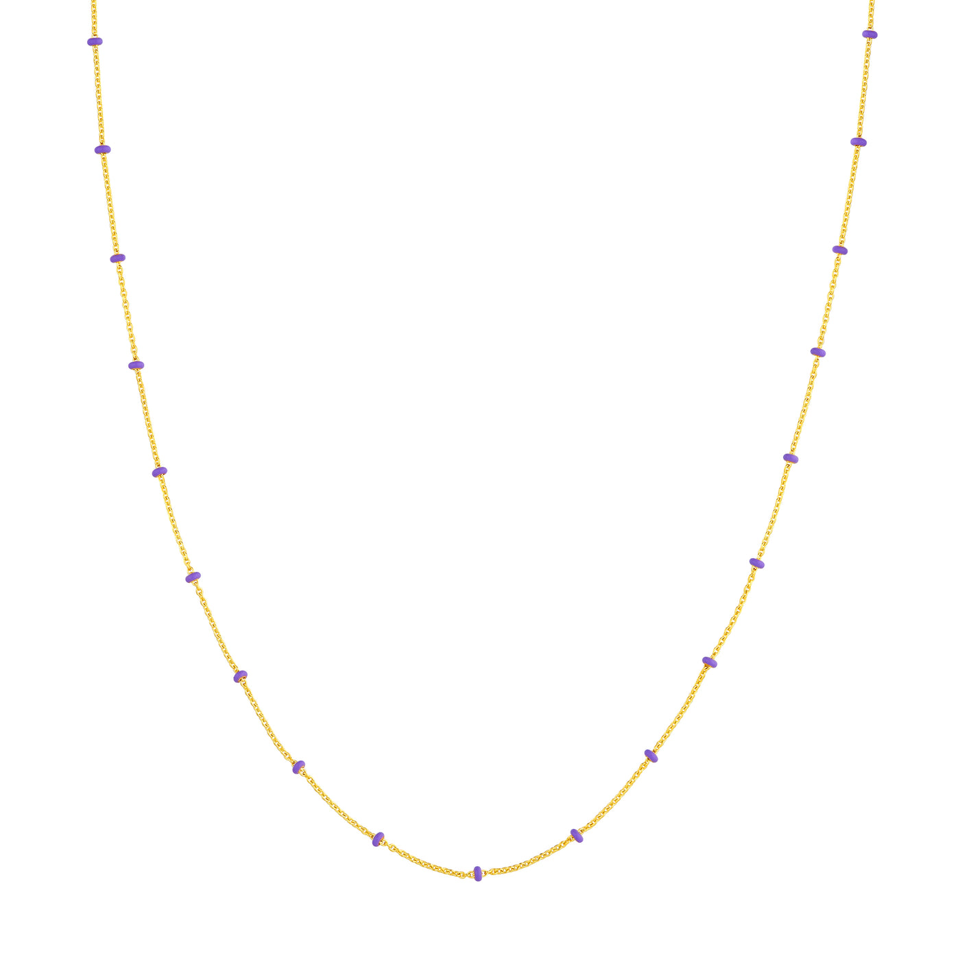 Lilac Enamel Bead Saturn Chain