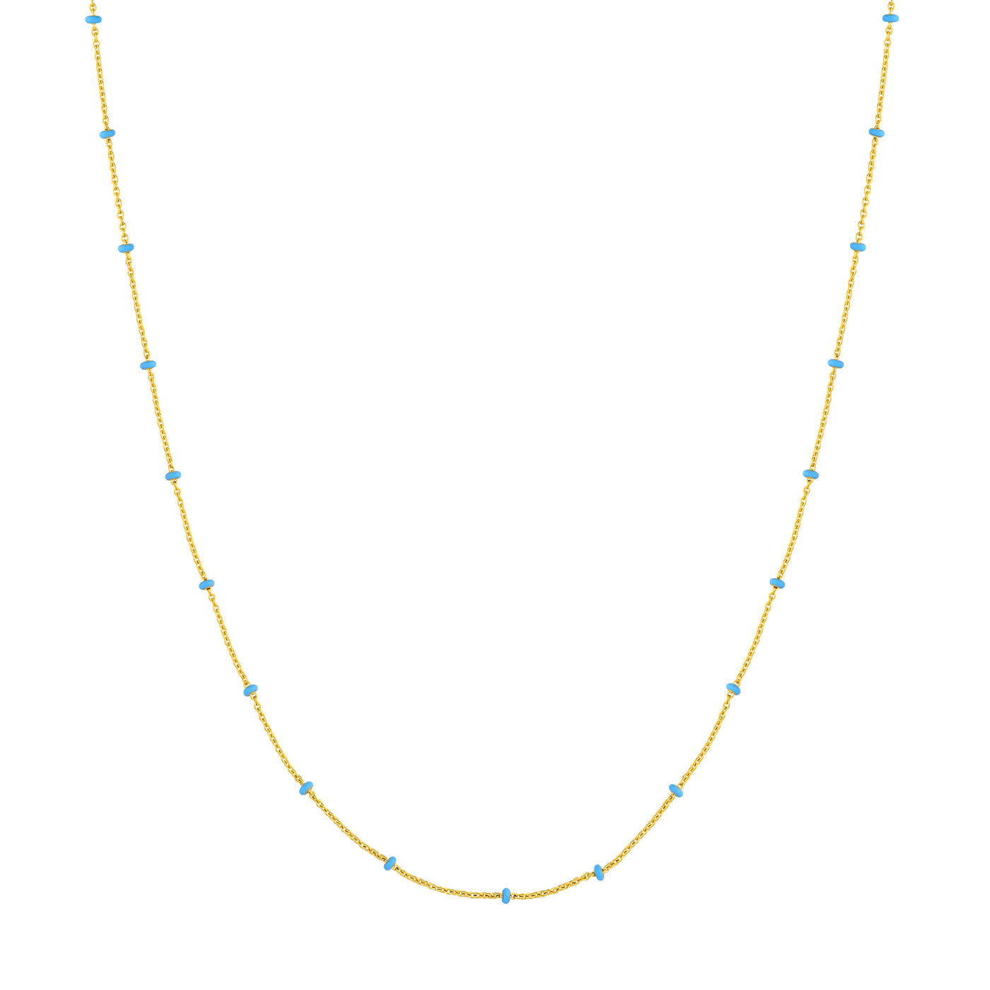 Baby Blue Enamel Bead Saturn Chain