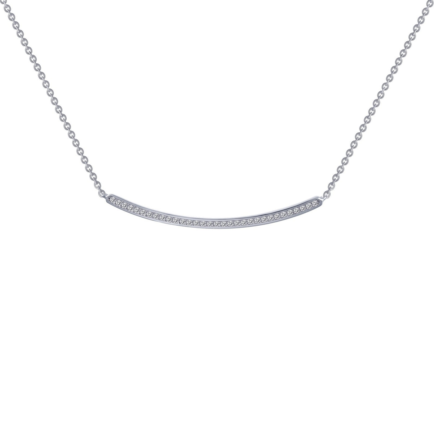 0.32 CTW Curved Bar Necklace