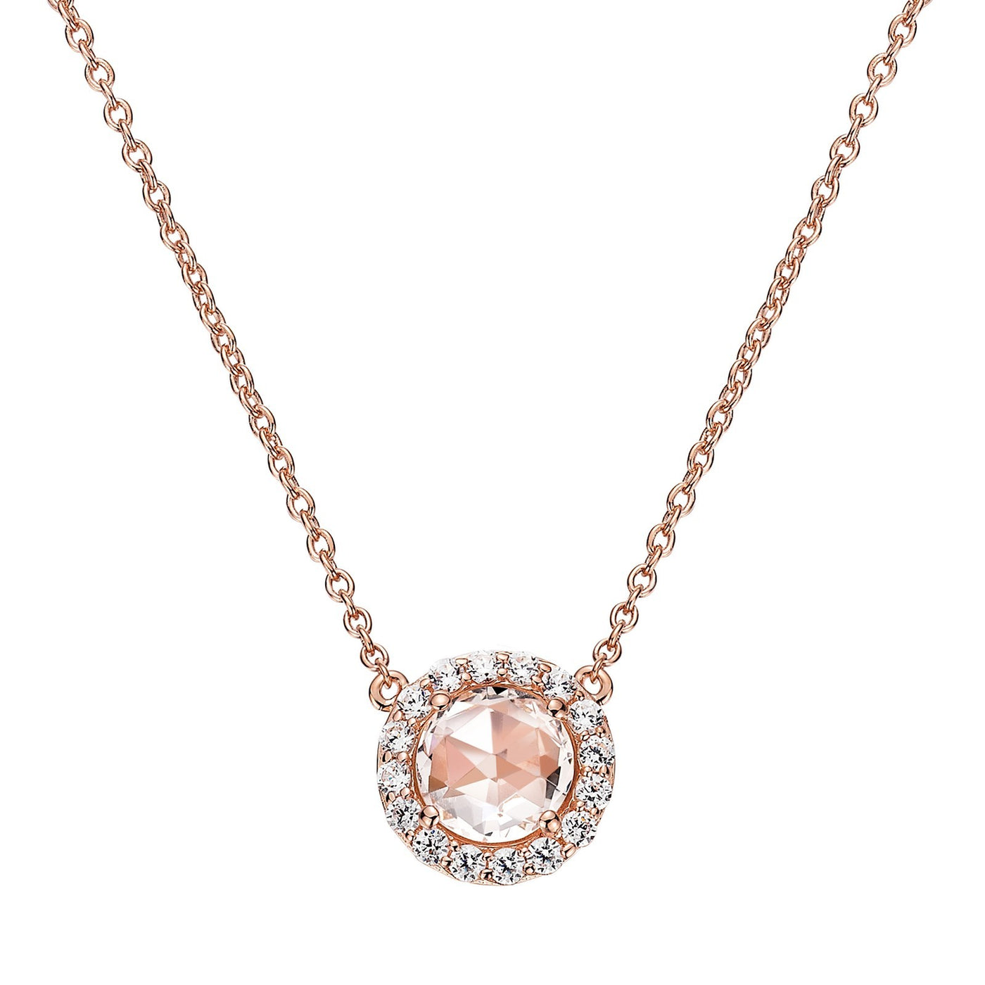 Rose-Cut Halo Necklace
