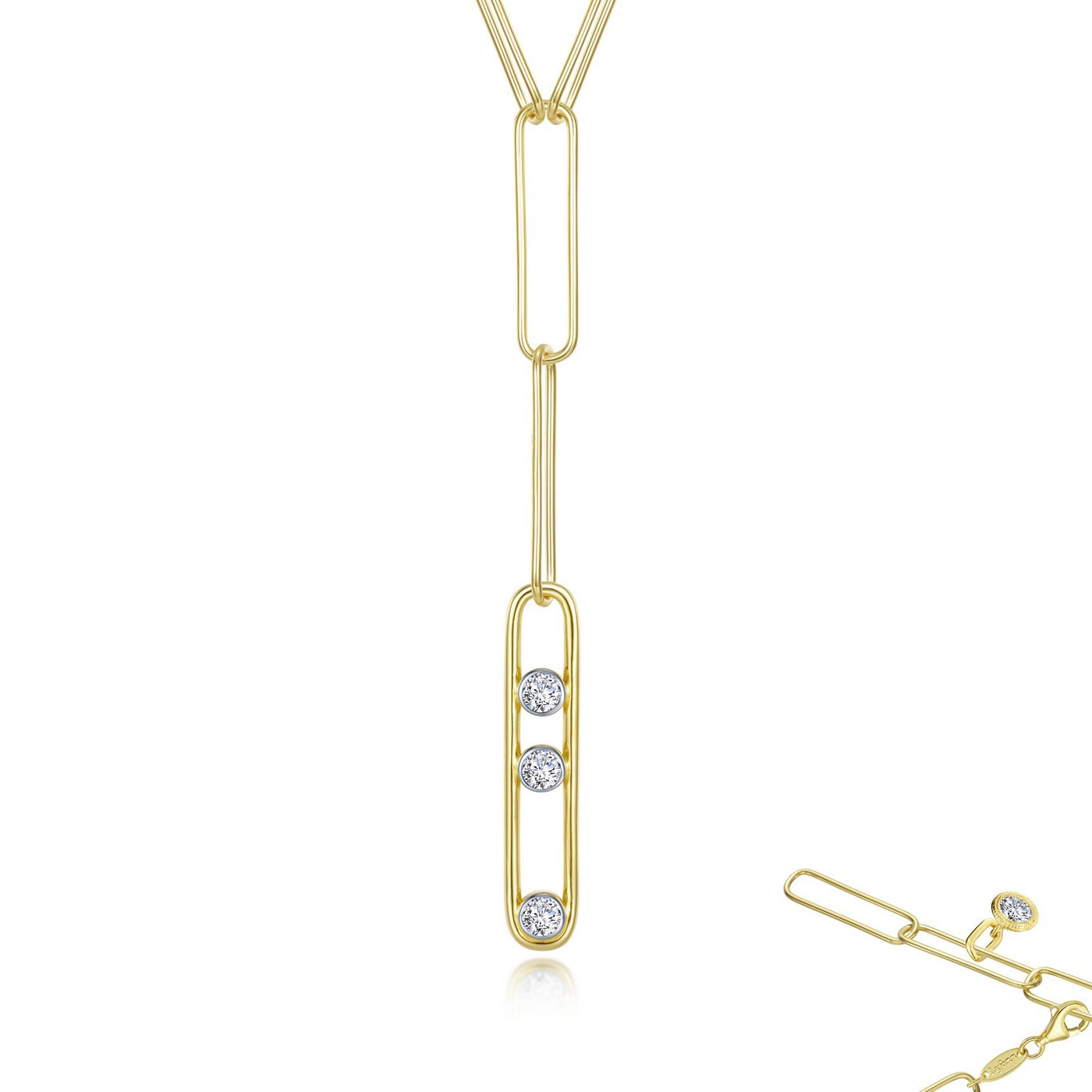 2-Tone Paperclip Y-Necklace