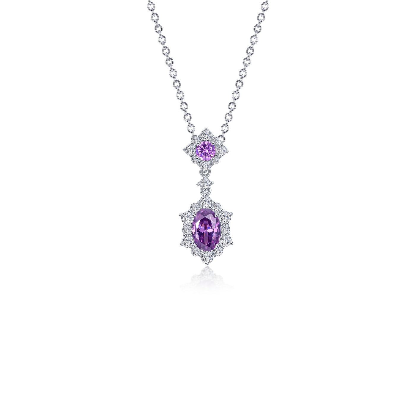 1.02 CTW Oval Halo Necklace
