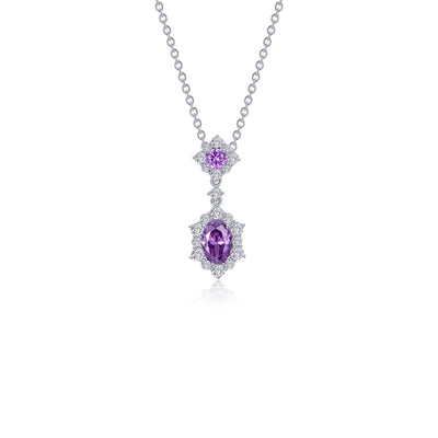 1.02 CTW Oval Halo Necklace