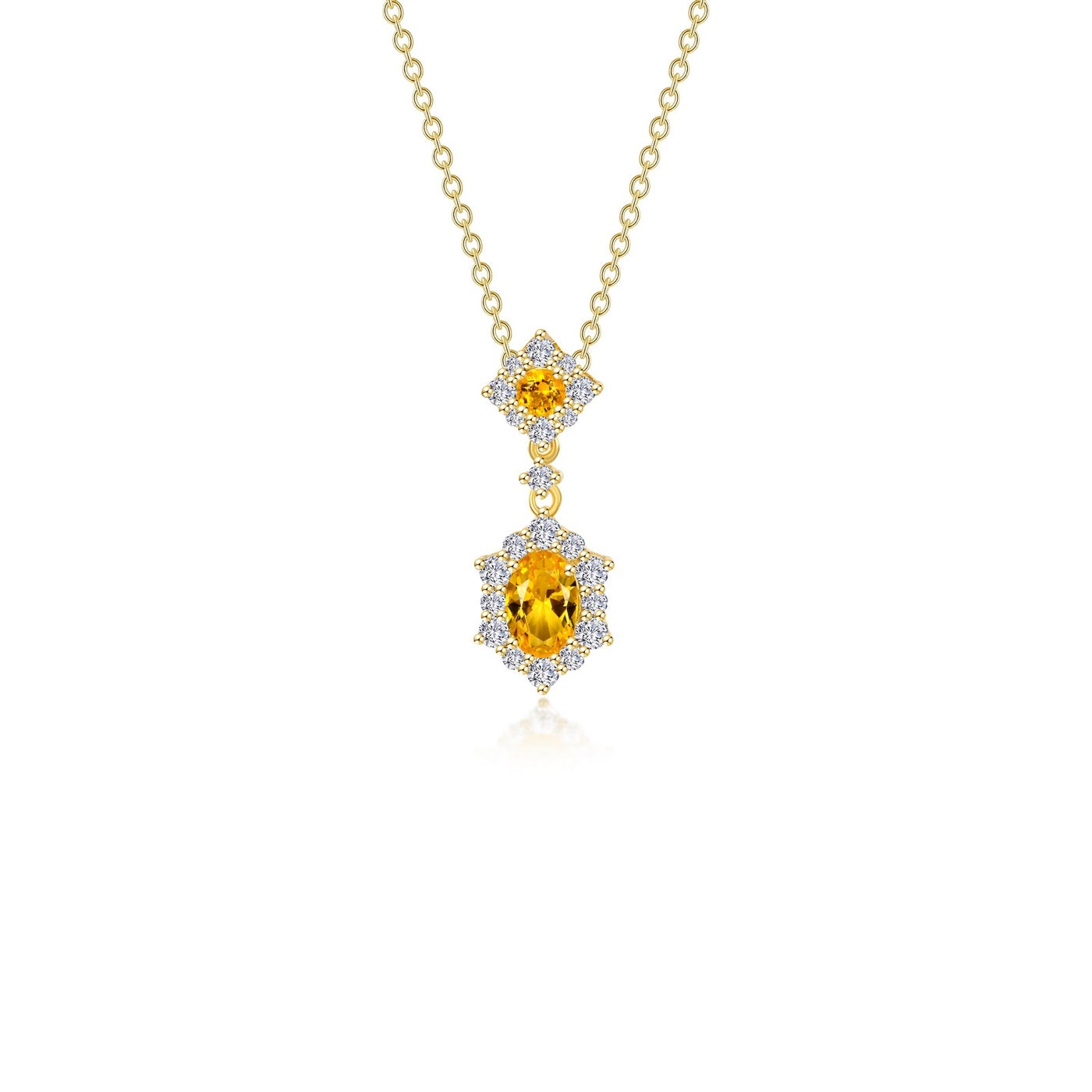 1.02 CTW Oval Halo Necklace