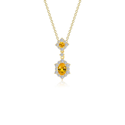 1.02 CTW Oval Halo Necklace