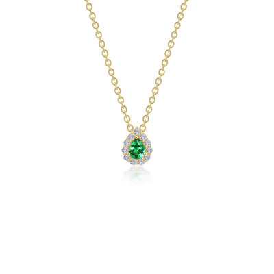 0.61 CTW Pear-Shaped Halo Necklace