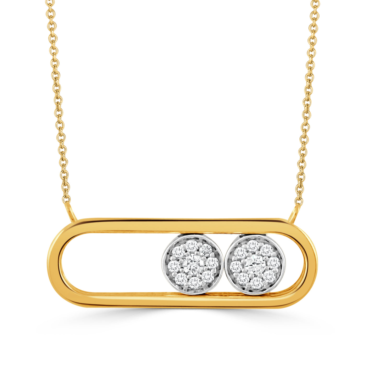 N11180TT-18K WHITE AND YELLOW GOLD DIAMOND NECKLACE