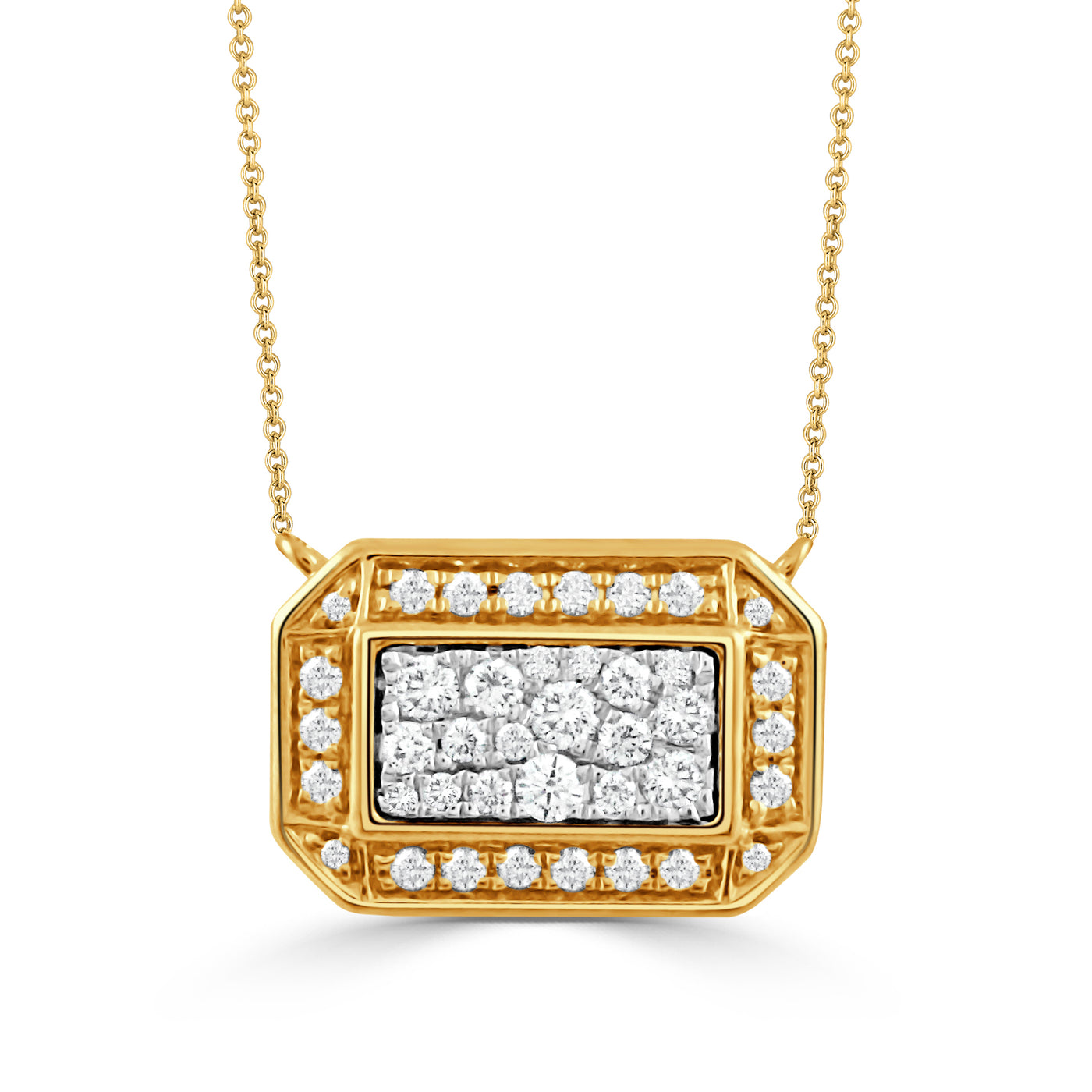N12118TT-18K WHITE AND YELLOW GOLD DIAMOND NECKLACE