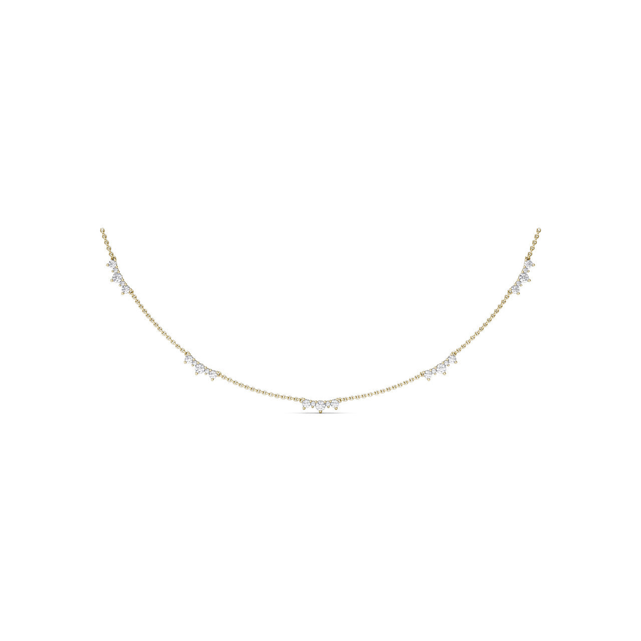 Five Stone Diamond Station Necklace