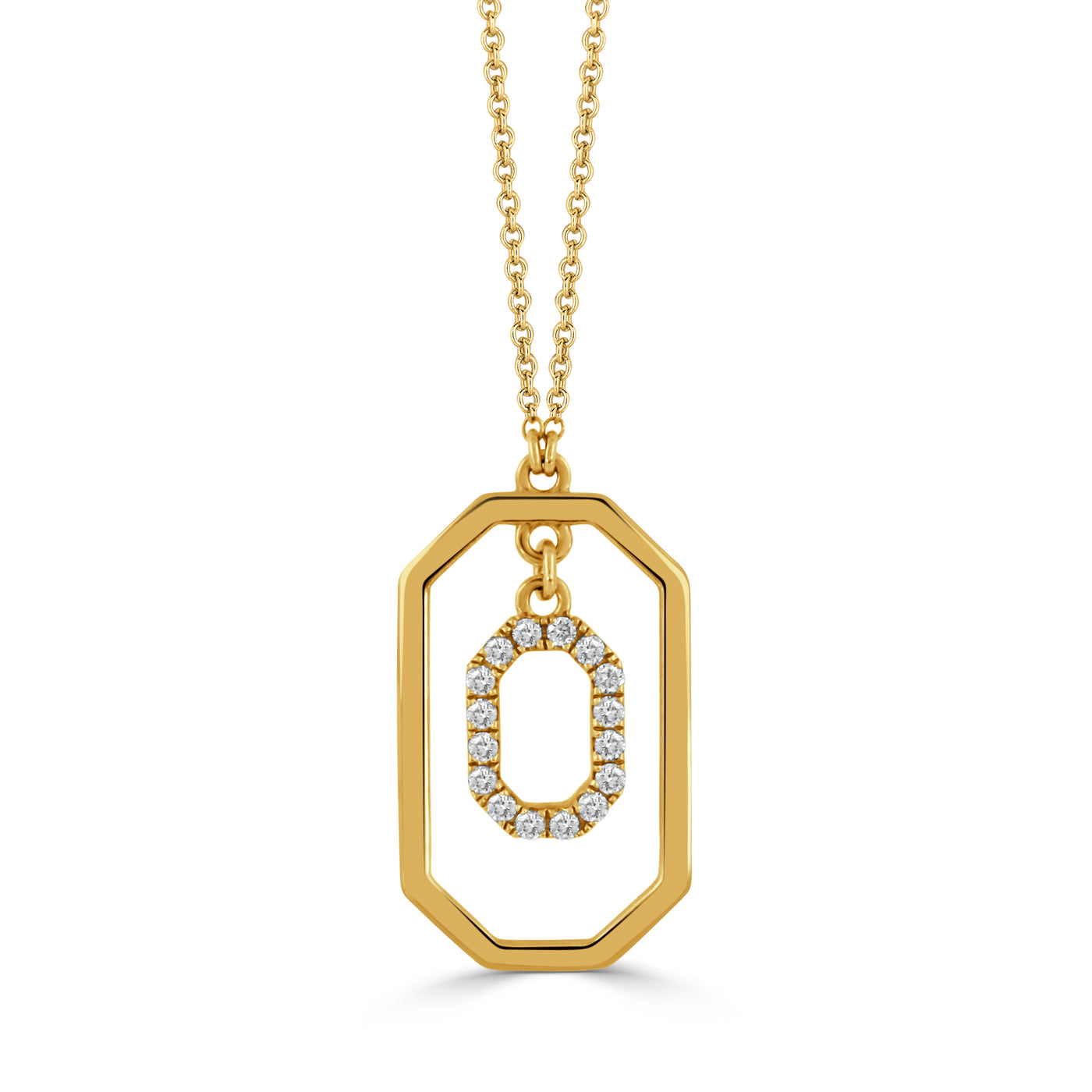 N9832-2-18K YELLOW GOLD DIAMOND NECKLACE