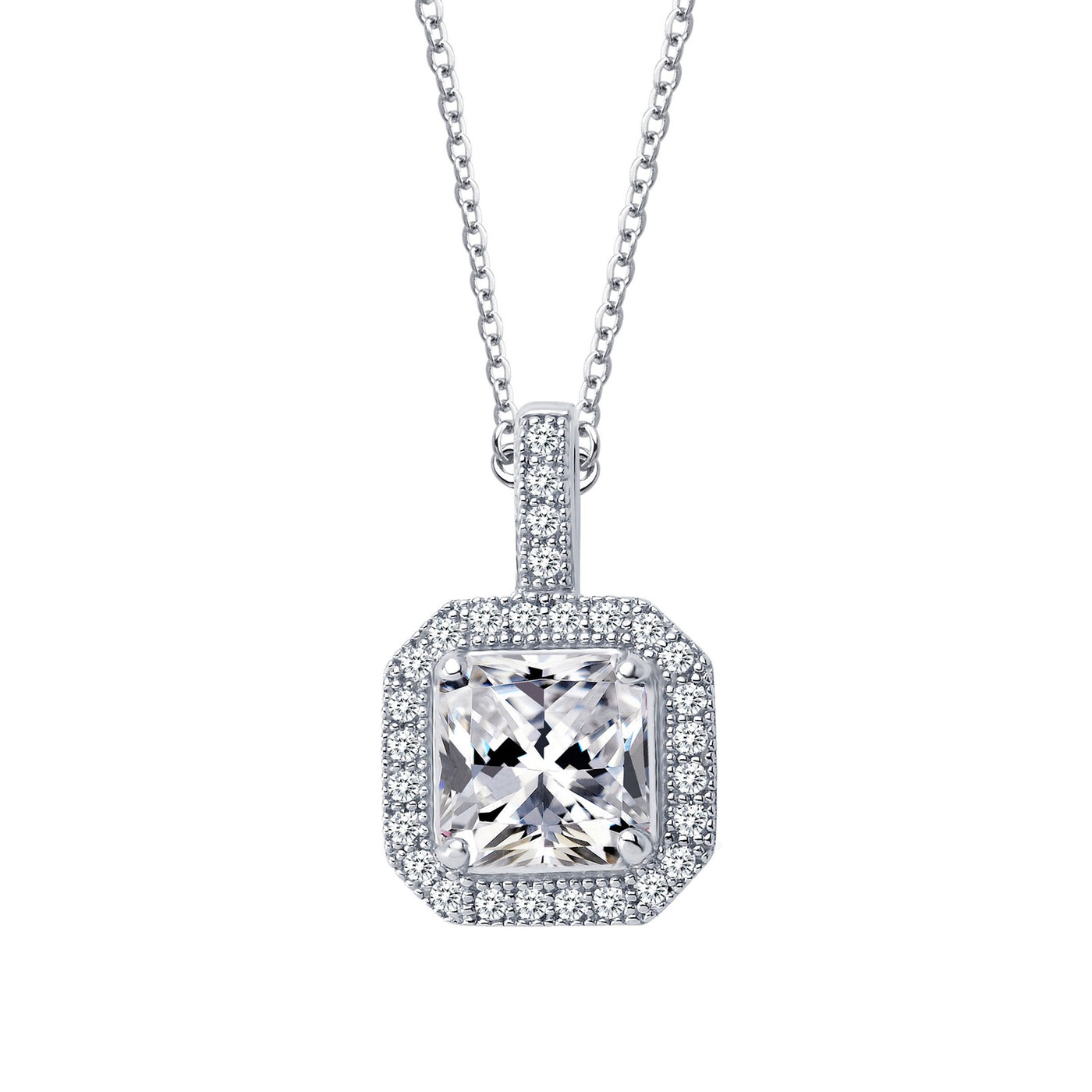 1.52 CTW Halo Pendant Necklace