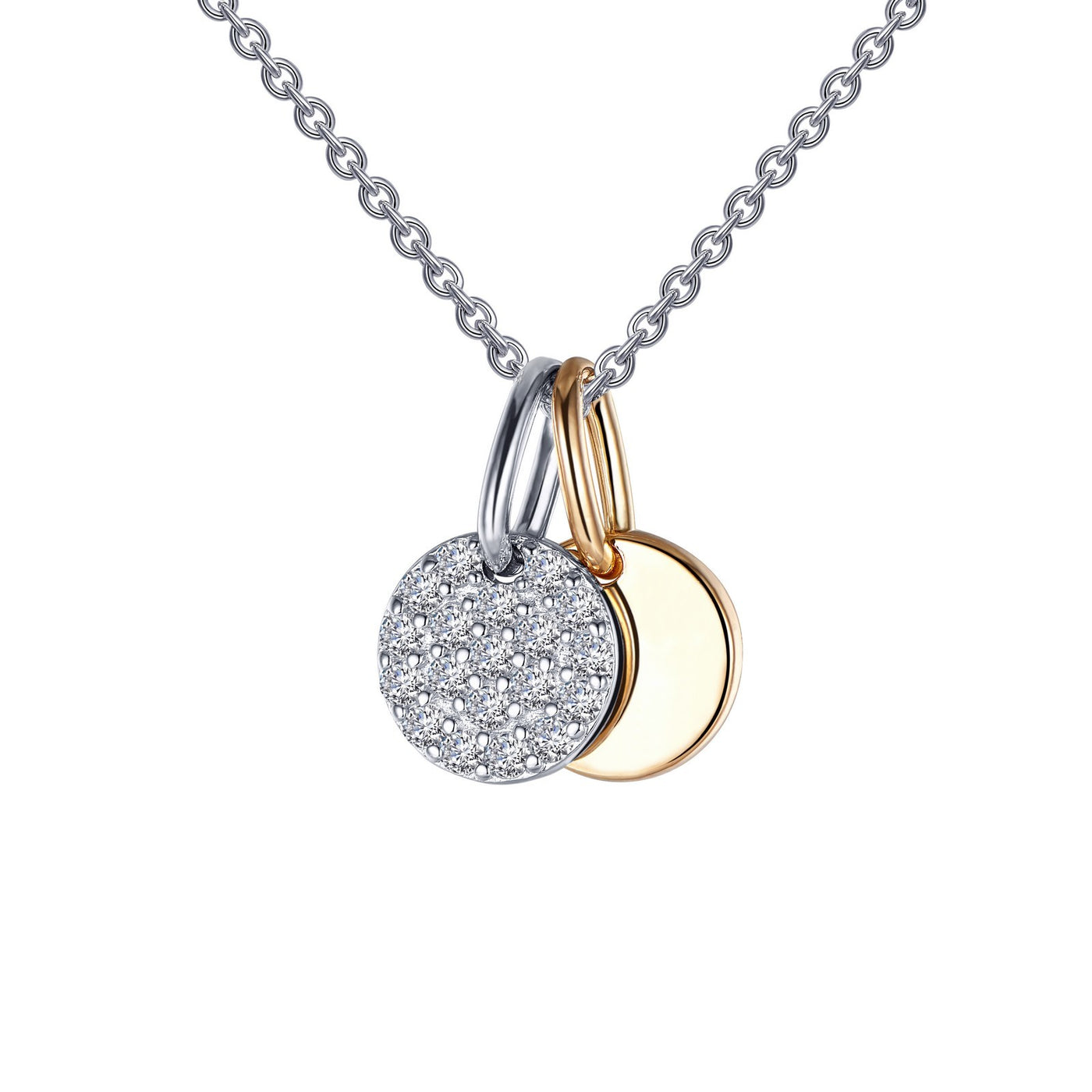 Disc Shadow Charm Pendant Necklace