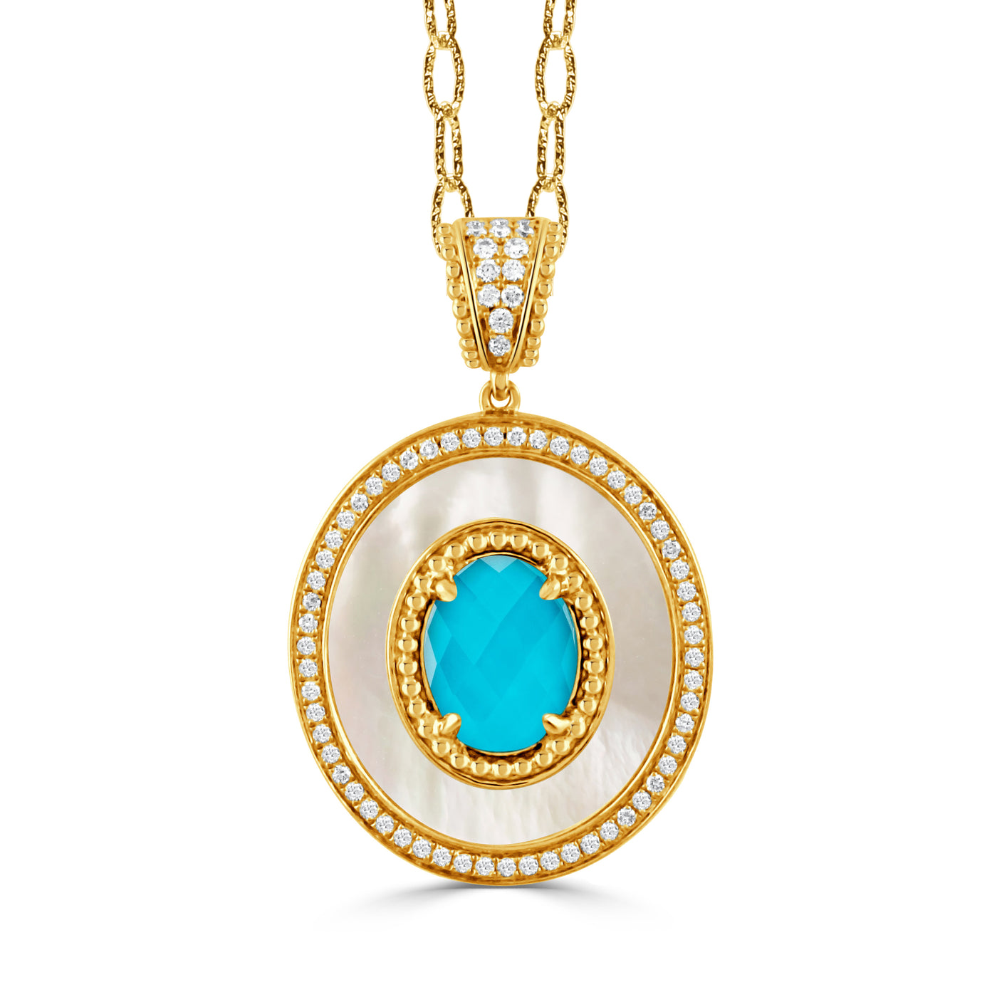 P11103WMPTQ - 18k Yellow Gold Pendant from the Justinian collection